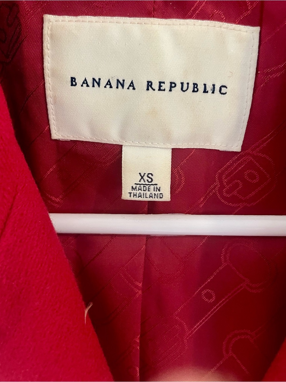 Banana Republic Red Wool Trench Coat - Picture 2 of 5